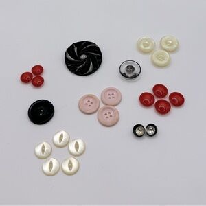 VINTAGE Crystal Plastic & MOP Buttons - Lot of 23